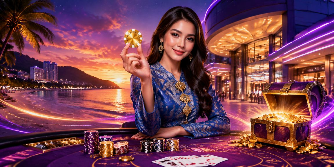 Pemain wanita berbaju kurung bermain Baccarat langsung di Pulau Pinang